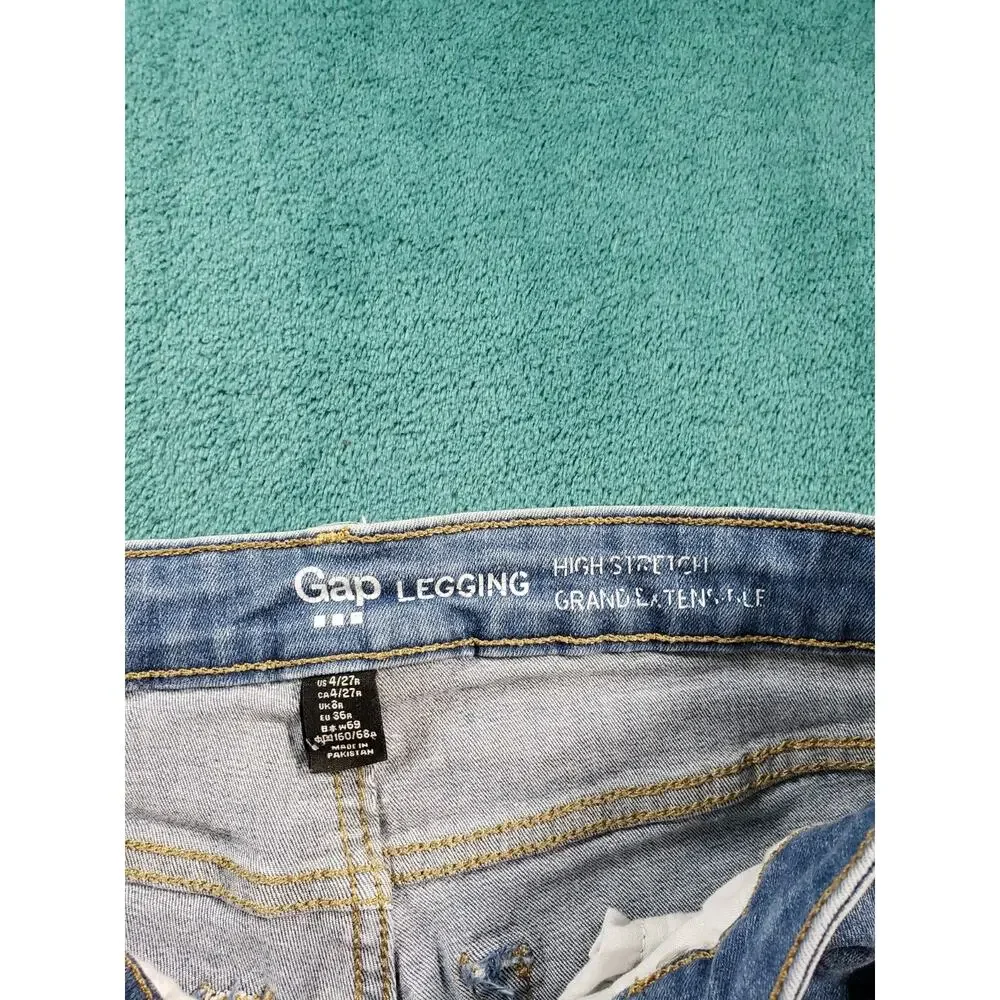 Gap Jeans Size 4 Womens Blue Stretch Pants Ladies Casual Denim Mid Rise Legging - Picture 3 of 12